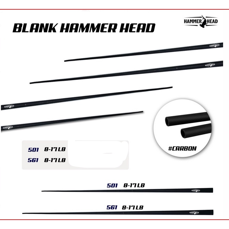 Hammerhead Parts Blank Bahan Joran Pancing Carbon Hollow e L8S5