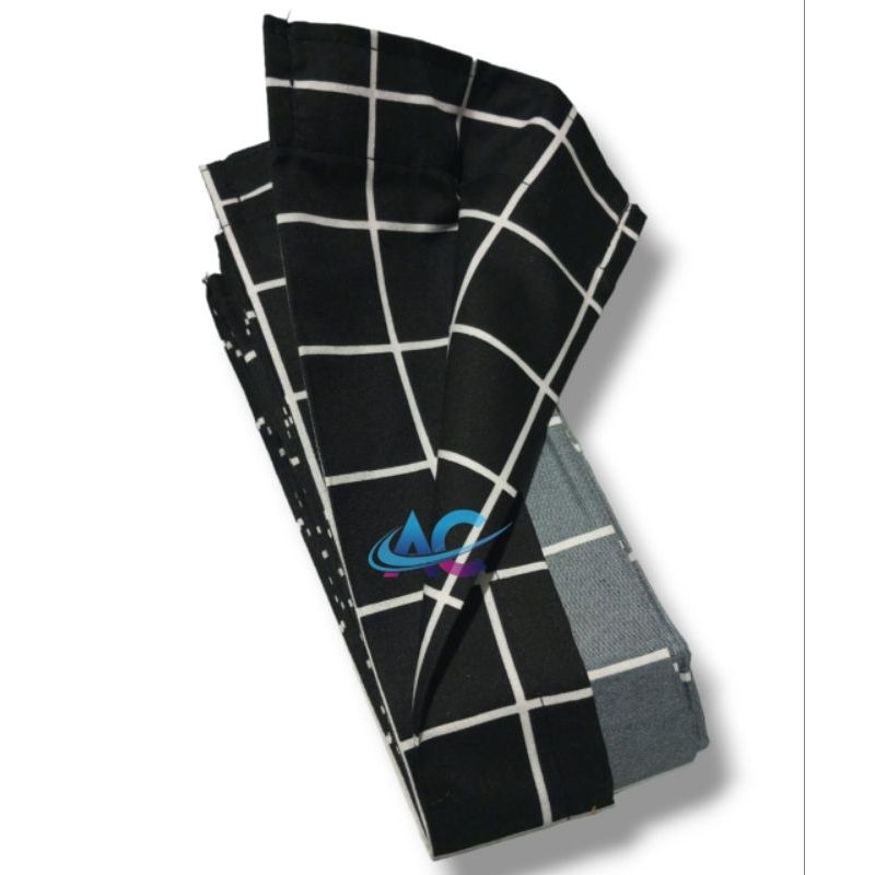 Ay00 gorden kotak kotak hitam. model plisket/ tirai jendela kamar aesthetic.