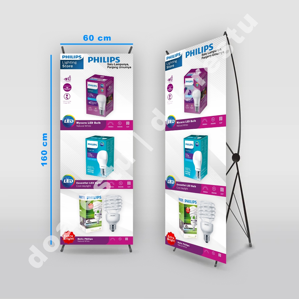 X Banner Stand PHILIPS , BROCO Toko Alat Listrik Elektronik Toko Bangunan