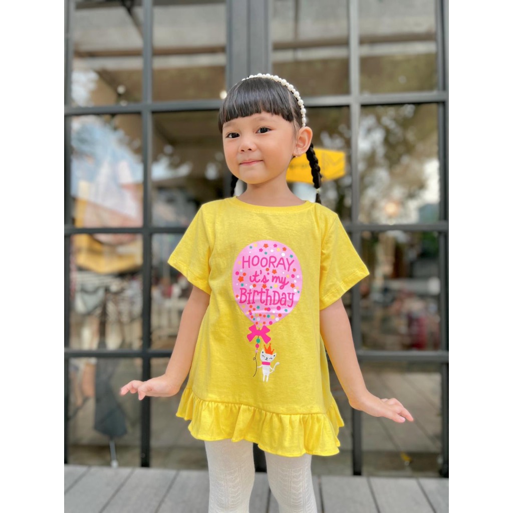 Tunik Susan | Baju Anak Perempuan | Baju Kaos Anak Perempuan | Kaos Ruffle Anak Perempuan | Kaos 3 T