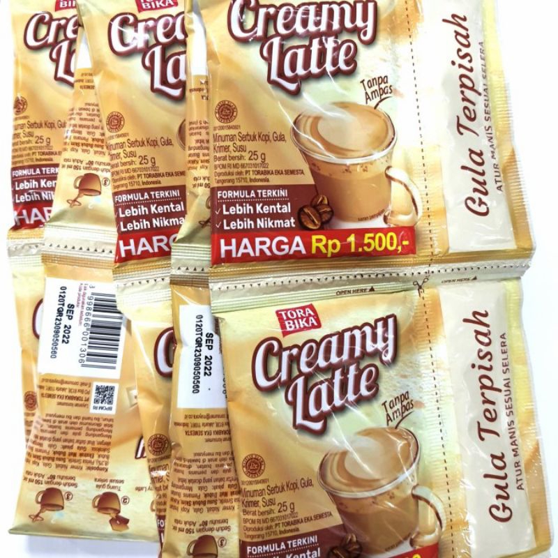 

torabika creamy latte renceng 10 sachet