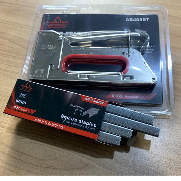 

Paket Staples Tembak + Isi atau Refil 13/8 Cekrekan / Pengokot / Hekter Gun Tacker Ukuran 13/8 5000