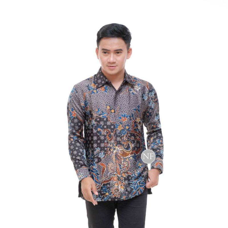 KEMEJA BATIK SUTRA ASLI BATIK SEMI SUTRA FULL FURING.Batik SUTRA