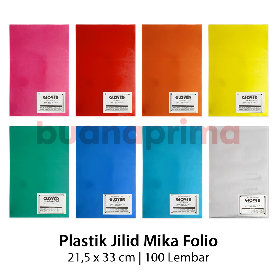 

KODE R3L2 Plastik Mika F4 Isi 1 Cover Jilid Warna Folio Kuning Merah Biru Hijau Bening Putih