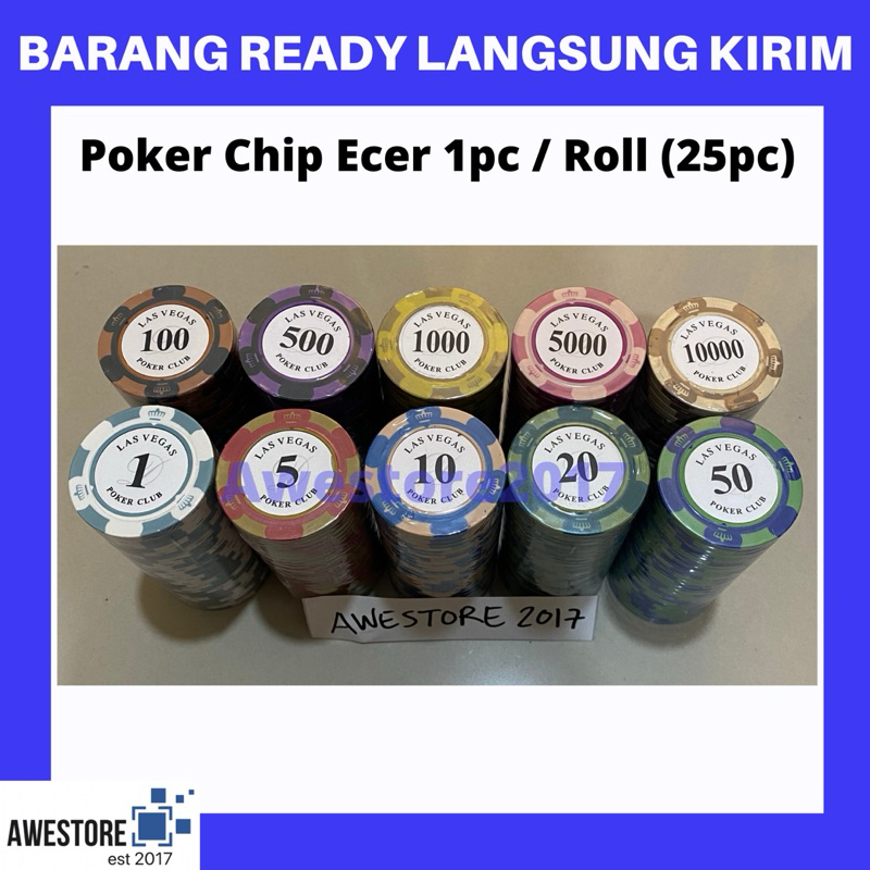 Poker Chip Ecer 1 Pc Blackjack Baccarat Casino Coin Koin Set Board Game Card Play High Quality Clay 