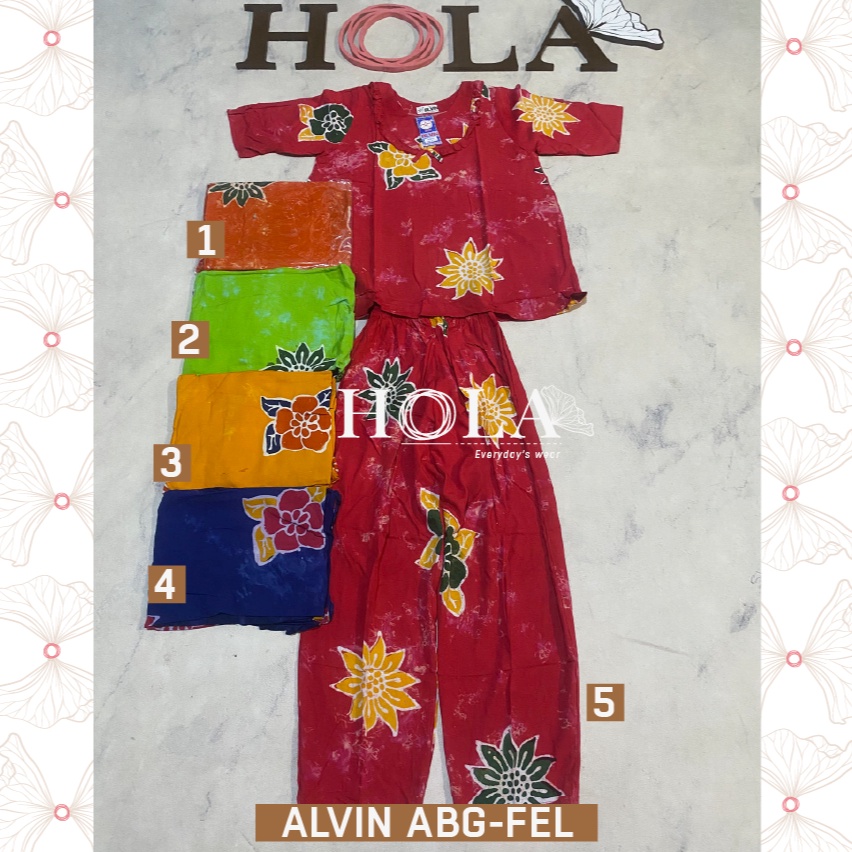 KODE M5S7 HOLAFASH  A Setelan CP ALVIN ABG Lengan 34 Batik Setcel batik setelan rumahan setelan sant