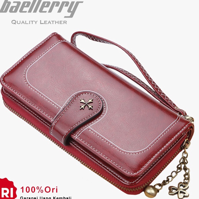 HJ6 BAELLERRY N1813 Dompet Wanita Panjang Bahan Kulit PU Leather Premium BAEOS