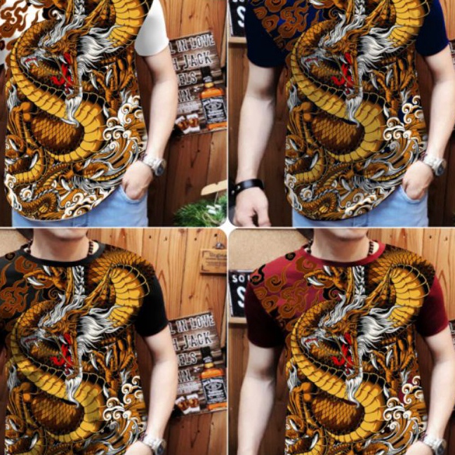 FG2 KAOS SPANDEK THAILAND BATIK NAGA ATASAN BAJU COWOK MURAH TERBARU KEREN
