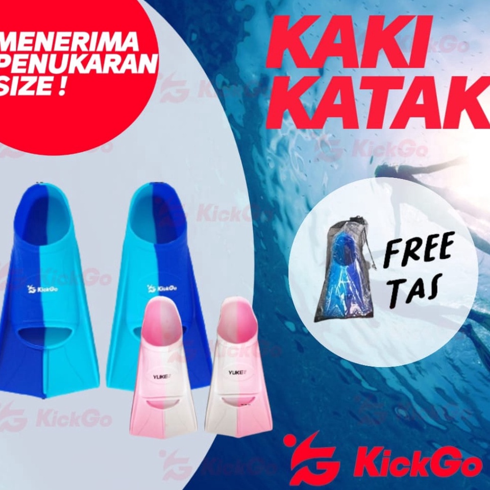 Model Baru KickGo Kaki Katak Renang Anak Kaki Katak Renang Fins Renang Anak Fins Berenang Fin Diving