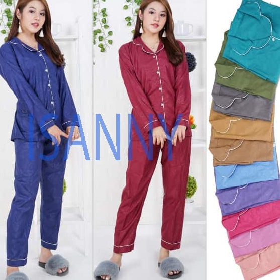 FG2 ISANNY PIYAMA SET PP SIZELSATEN EMBOS PPBAJU TIDURREADY STOKREAL PICT