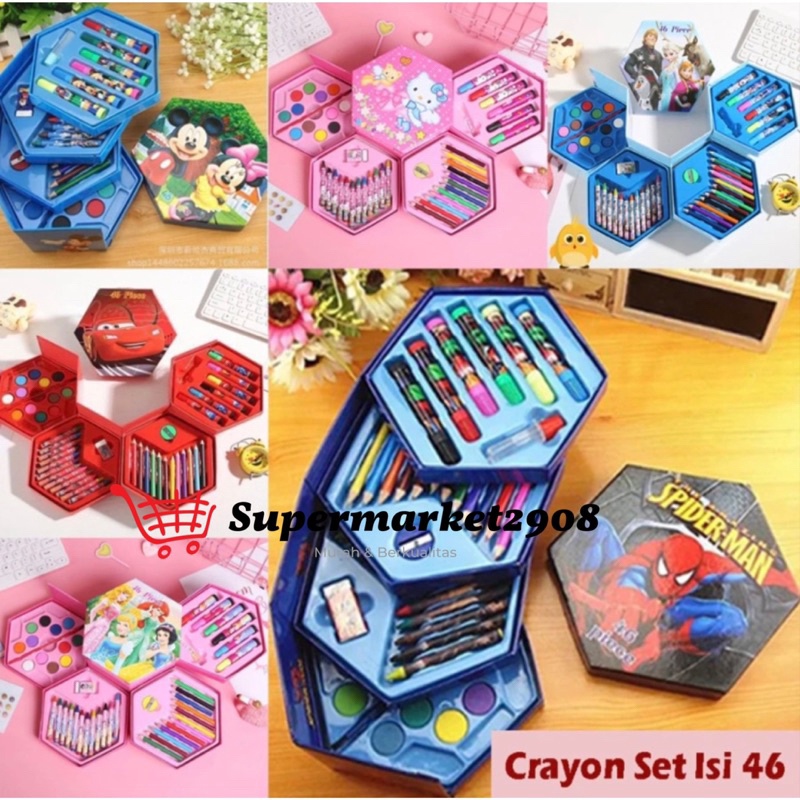 

TERKENAL Crayon Set Karakter 4in1 Isi 46pcs