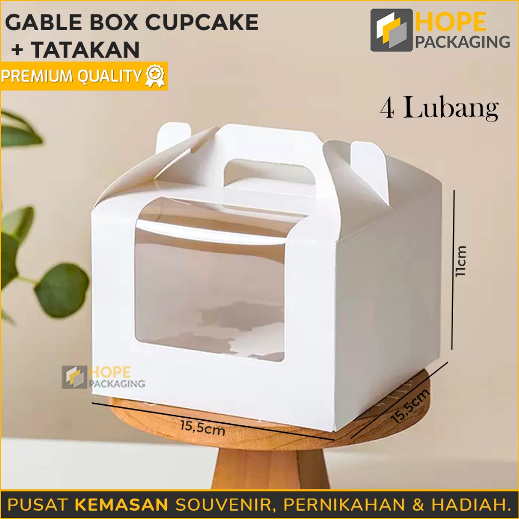 STOCK MASIH BANYAK Box Cupcake  Tatakan  Gable Box 4 Lubang  Box Cupcake Muffin  Box Kue Muffin  Dus