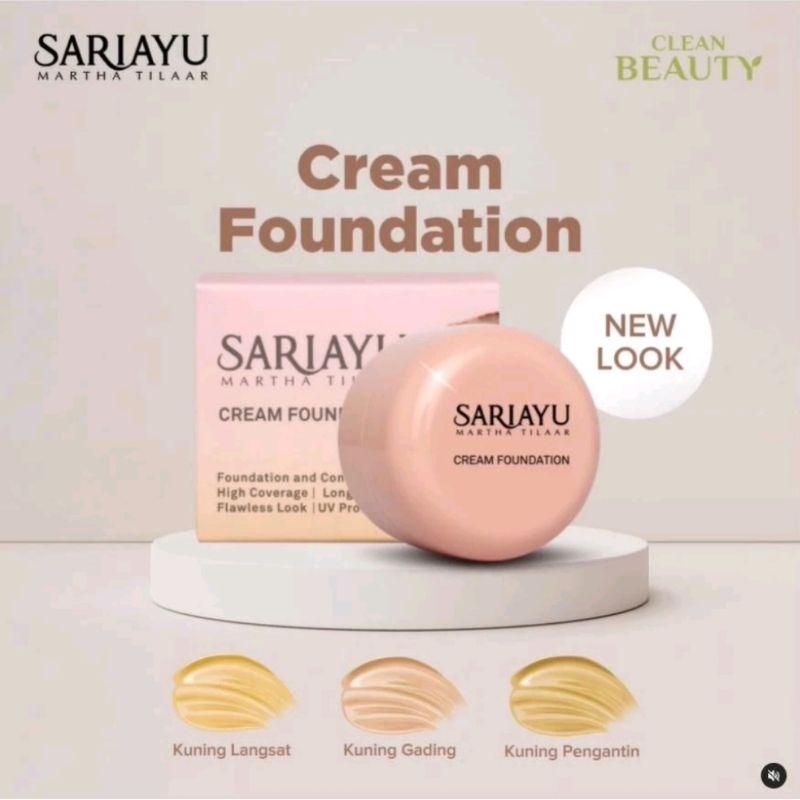 SARIAYU CREAMY FOUNDATION KUNING PENGANTIN/KUNING GADING/KUNING LANGSAT