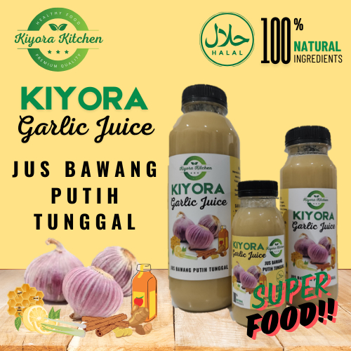 

PROMO 500ML Kiyora Jus Bawang Putih Tunggal, Garlic Juice, Jahe Merah, Cuka Apel, Madu, Lemon