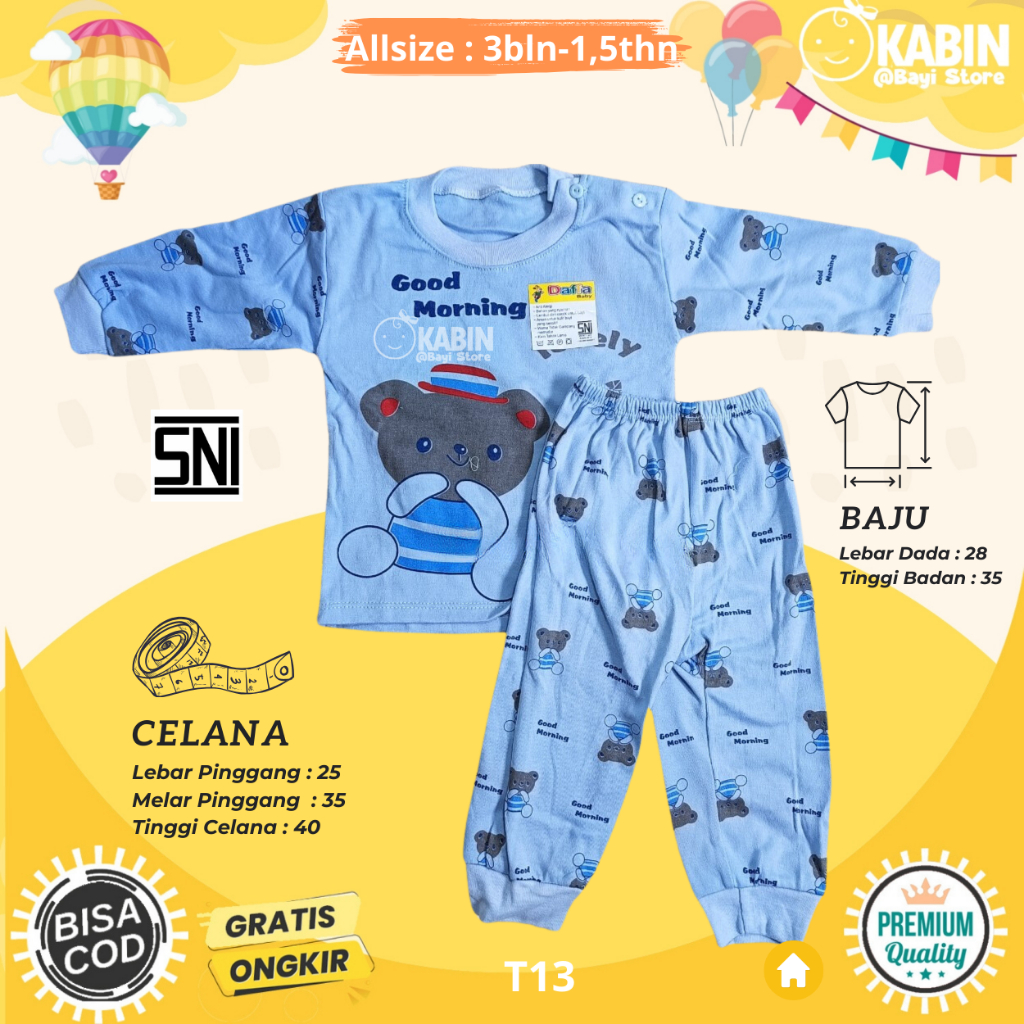 Setelan Panjang Daffa Baby 3 Bulan - 1,5 Tahun