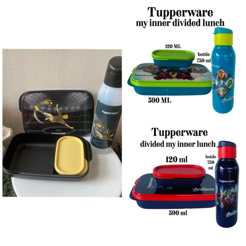 Avanger Lunch Set Tupperware / Foot Ball Lunch Set Tupperware / Bekal Tupperware