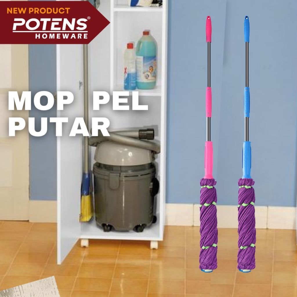 POTENS MOP ALAT PEL PUTAR/PELAN LANTAI GAGANG PEL/KAIN PEL/KEPALA PEL