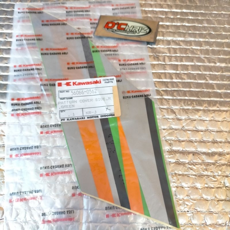 STIKER STRIPING NINJA R KIS 2004 HIJAU ORIGINAL KGP
