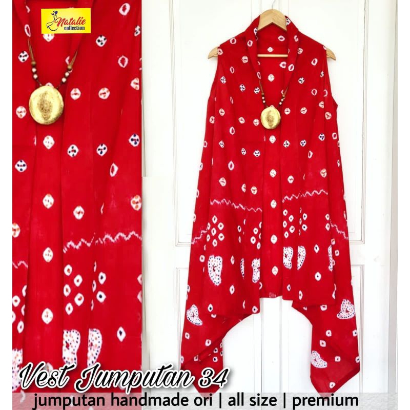 Goenzshop Vest Jumputan Merah Putih, Batik Solo