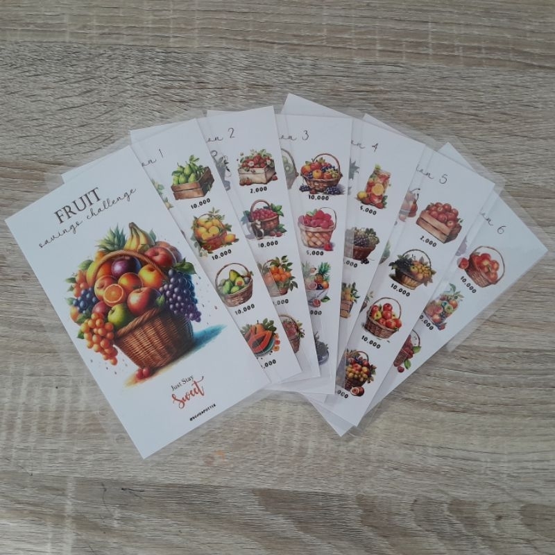 

Cash Envelope Fruit Savings Challenge Target 500k