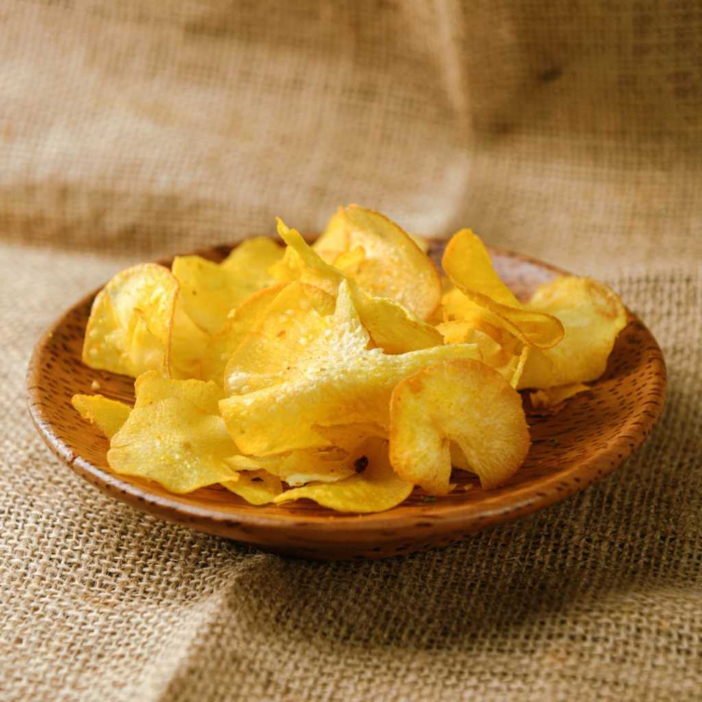 

Keripik Singkong Pedas Manis Jagung Bakar Kemasan 150gram