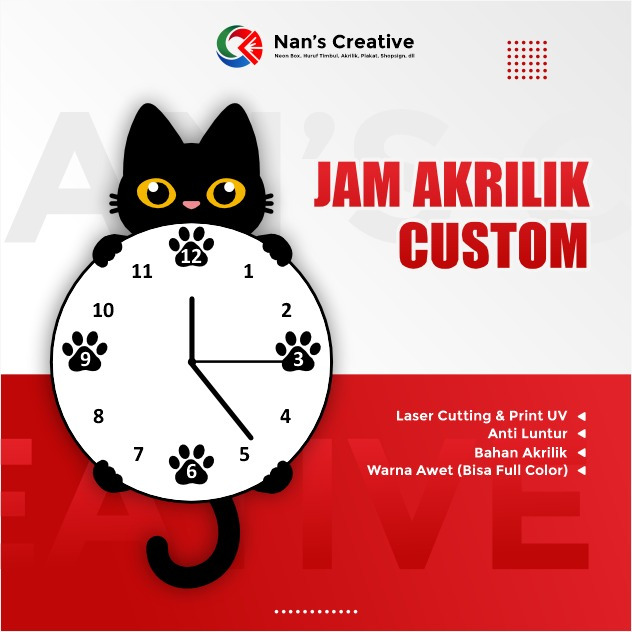 JAM DINDING AKRILIK CUSTOM/ACRYLIC CUSTOM JAM DINDING