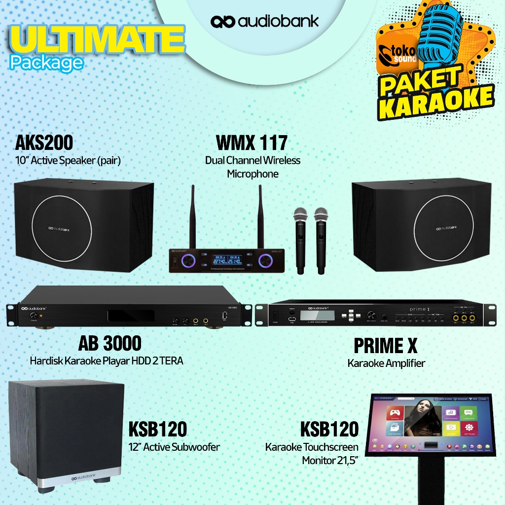Paket Karaoke Audiobank Ultimate Set - Audiobank Karaoke System