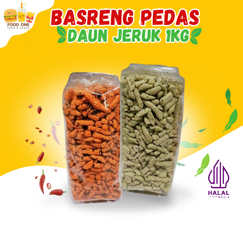 

BASRENG PEDAS KEMASAN 1KG REMPAH DAUN JERUK CEMILAN ENAK