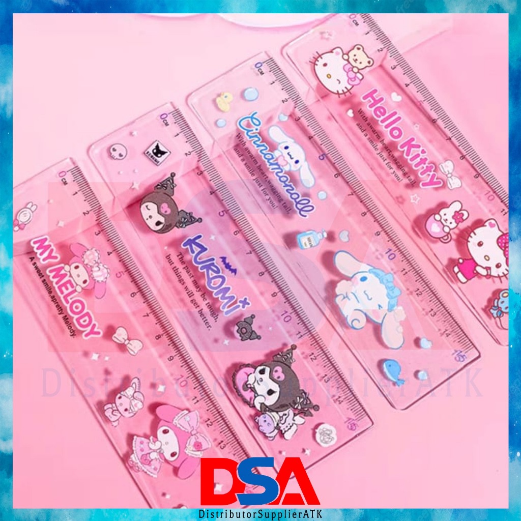 

PENGGARIS MOTFI SANRIO CUTE TERBARU PENGGARIS ANAK SEKOLAH 15CM