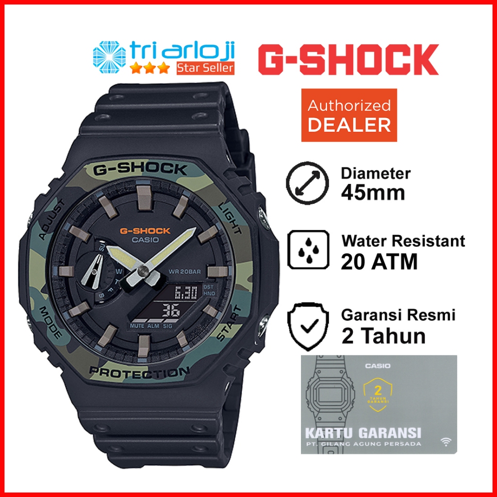 Casio G-SHOCK GA-2100VB-1ADR Jam Tangan Pria GShock GA-2100VB-1A GA-2100VB GA2100VB GA-2100 Carbon