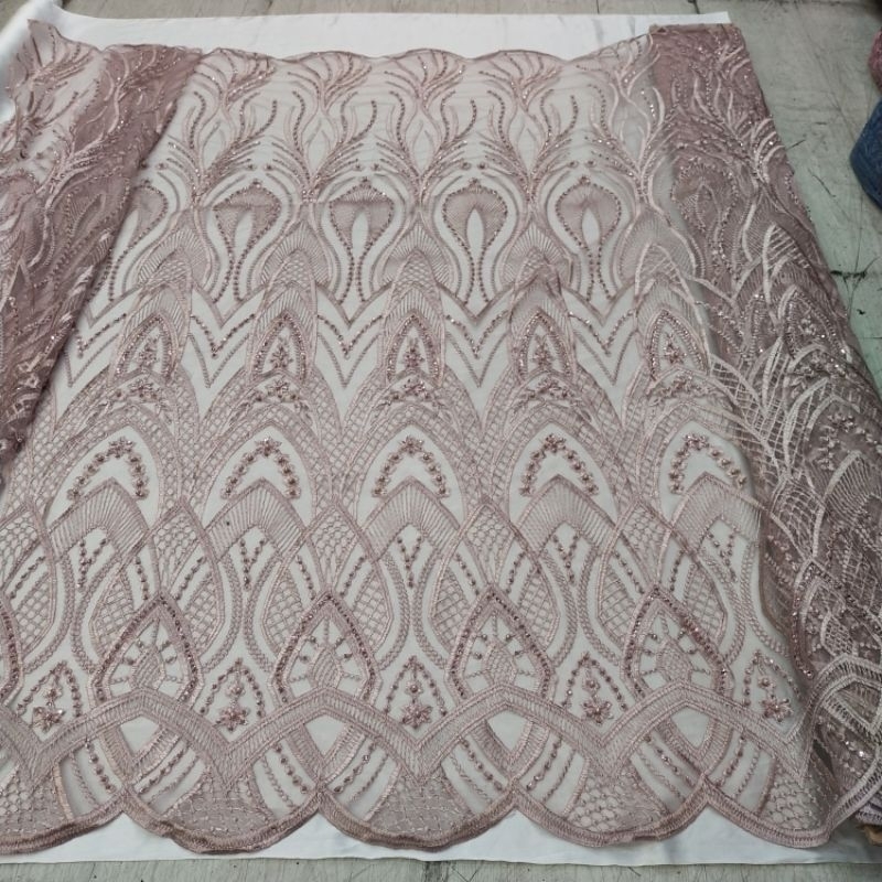 Bahan kain Tille Payet Elisab terbaru/ kain Tille Payet mewah