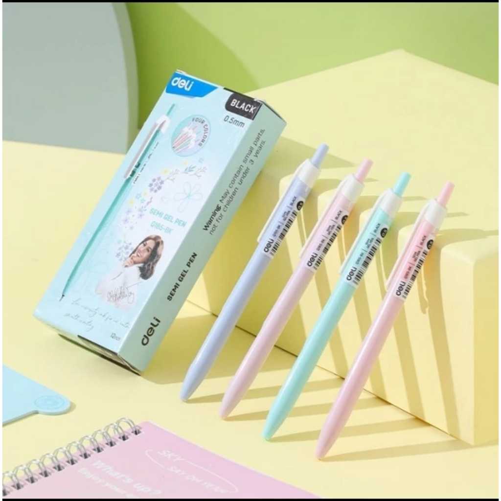 

ballpoint deli cetrek kode q185 bk ( warna pastel SATUAN) DELI X AGNES MONICA