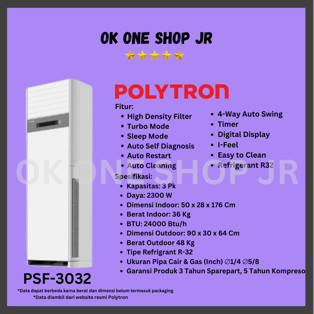 POLYTRON AC FLOOR STANDING 3PK PSF-3032