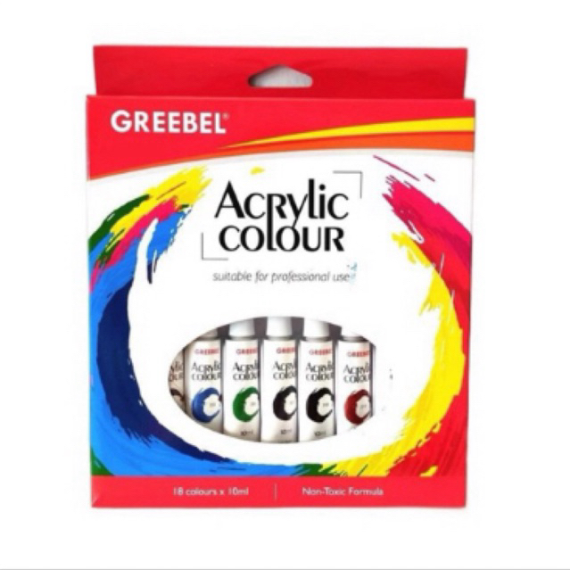 

Greebel Acrylic Colour 18 Warna x 10ml || Cat Akrilik Greebel || Cat 18warna ||
