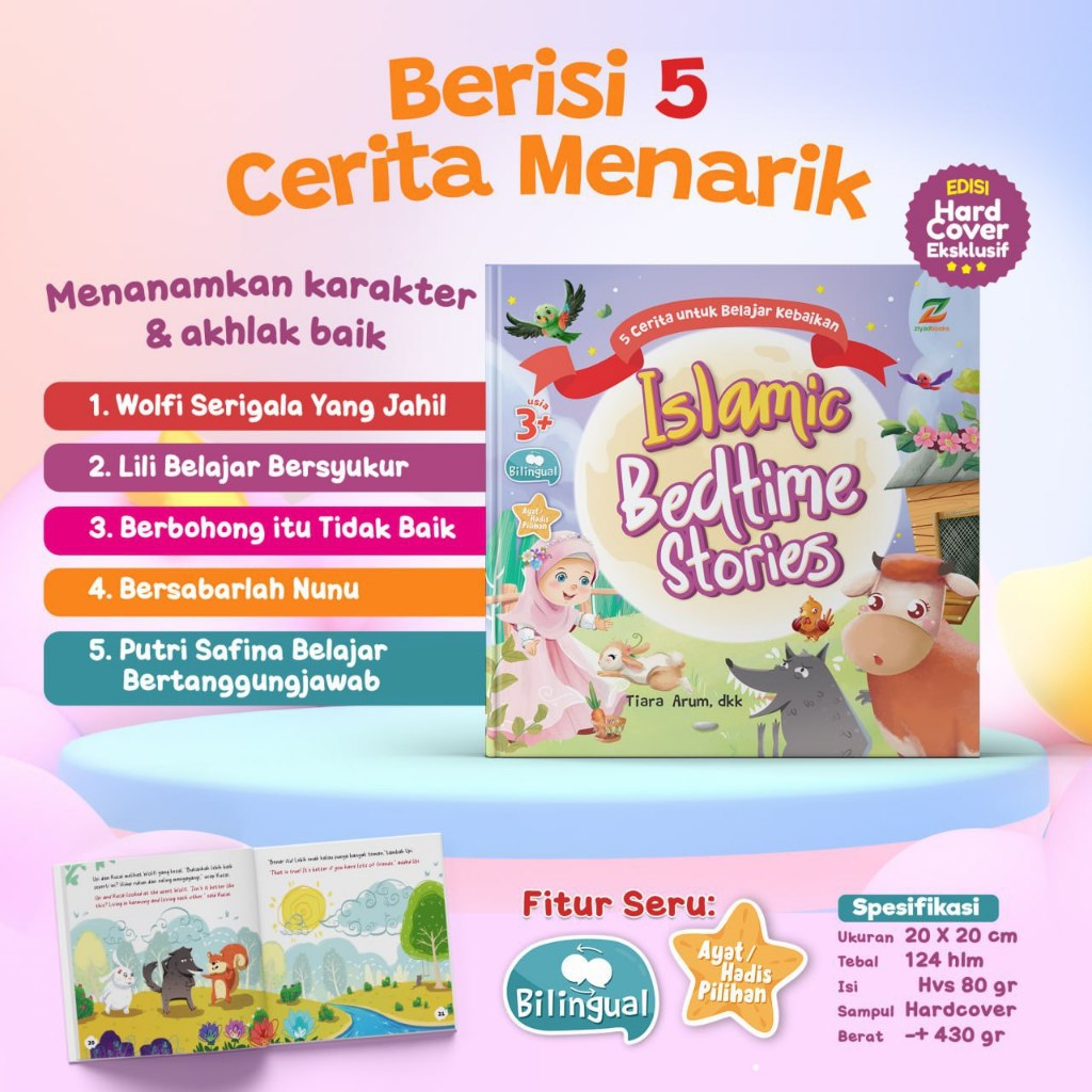 ZYD ISLAMIC BEDTIME STORIES - Buku Cerita Anak 5 untuk Belajar Kebaikan Bilingual Bahasa Indonesia I