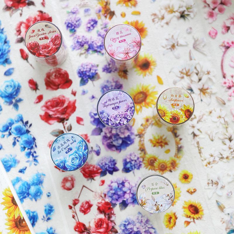 

(kiricart) Flowers at the garden Sticker PET Tape DIY Journal Scrapbook