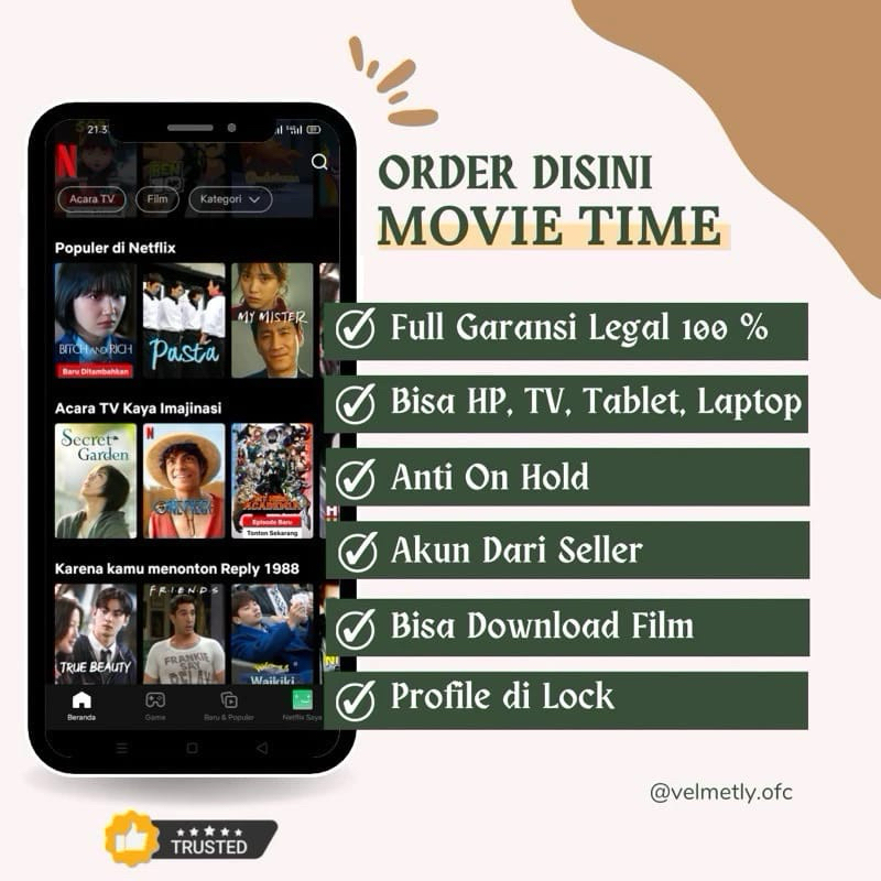 BEST SELLER NETFLIX PAKET PUAS NONTON TERPERCAYA