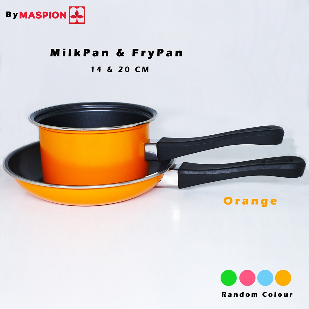MILK PAN Pastela Set Maspion  - Milk Pan + Fry Pan Warna