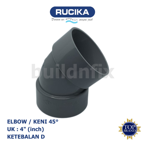 RUCIKA ELBOW / KENI 45° PVC 4" D (TIPIS)