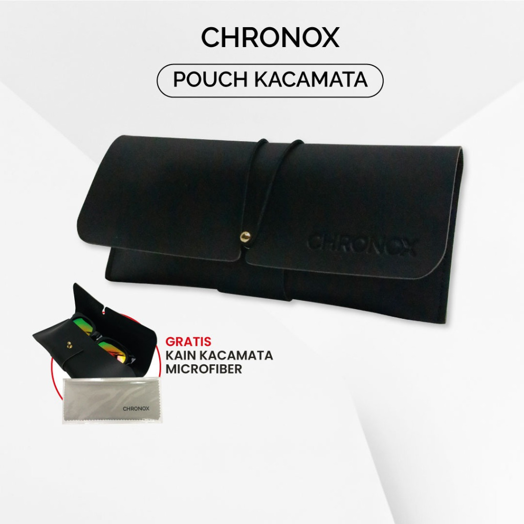 Tempat Kacamata Bahan Kulit Kotak Hardcase Box  - Dompet Kacamata Case Sunglasses Chronox