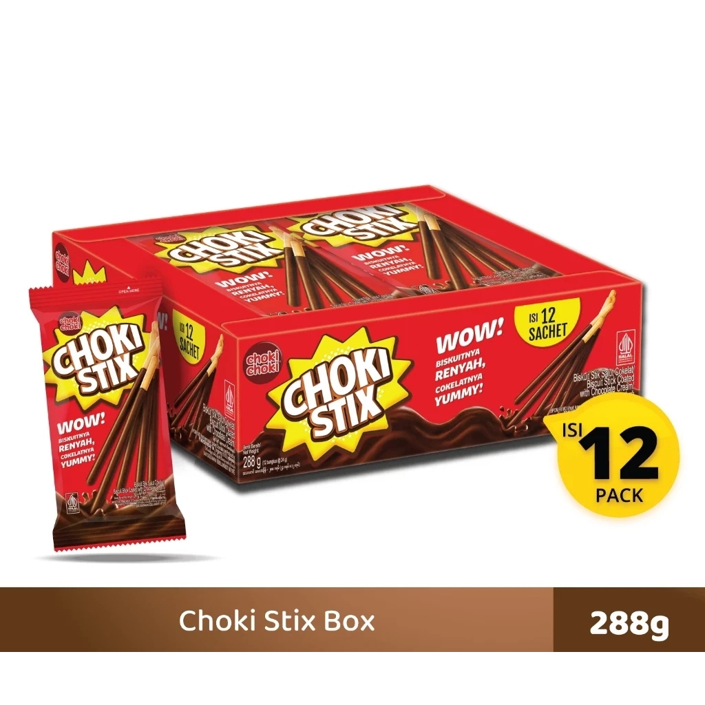 

CHOKI STICK RASA COKELAT 1 PACK ISI 12 PCS