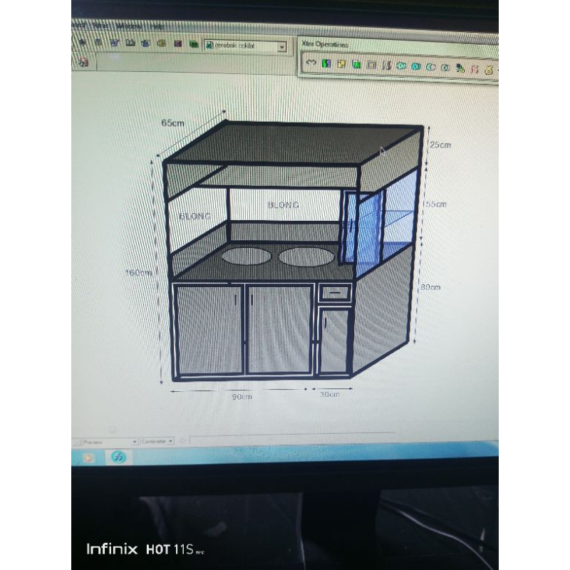 gerobak Baso 120cm  custome