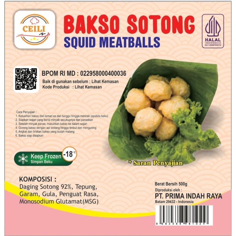 

FROZEN FOOD/BAKSO SOTONG 500gr/HALAL