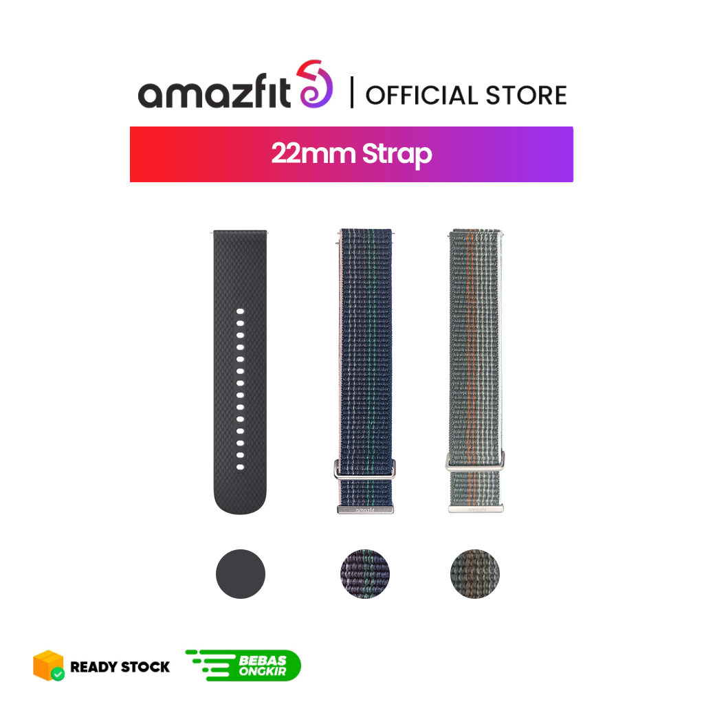 Amazfit Official Nylon/Silicone Strap 22mm for Balance,Bip Series,GTR Series