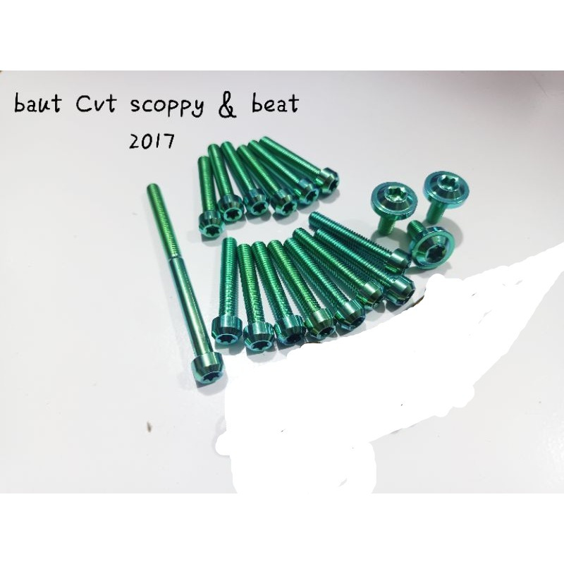 LIVE - BAUT SET CVT TITANIUM BEAT SCOOPY KARBU FI ESP 2006 - 2017 ( 18 PCS ) / ORIGINAL VIETNAM GR5 