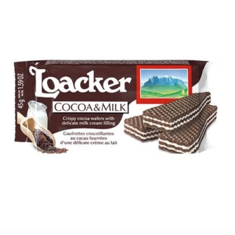 

Loacker Wafer Cocoa Milk 45 gram Snack Jajan