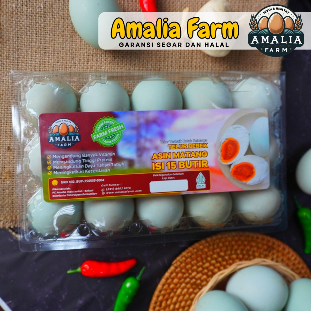 

Amalia Farm - Telur Bebek Asin Matang Premium Kemasan 15 Butir