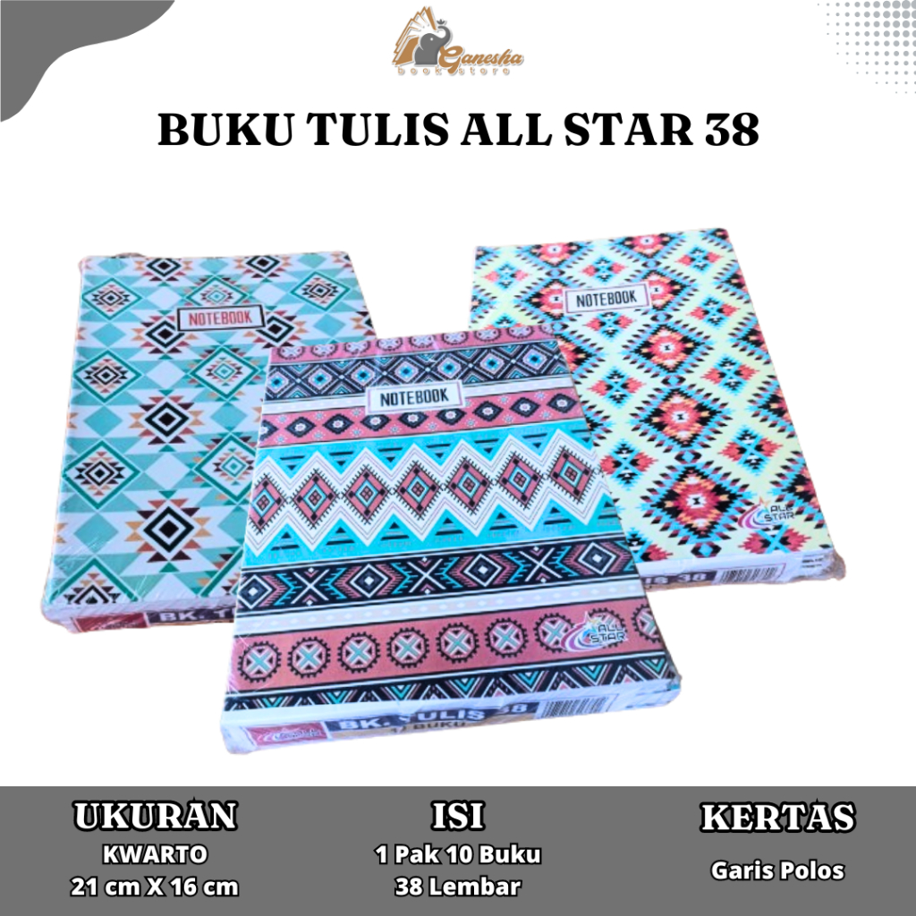 

ATK : Buku Tulis All Star 38 / Pak