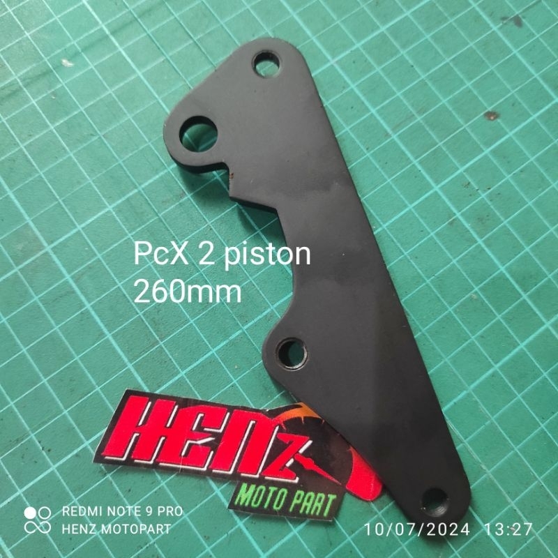 bracket pangkon cakram pcx kaliper nissin Samurai tiger 2 piston disk 260mm 260