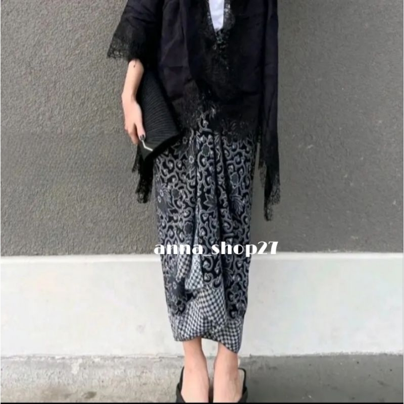 Rok Lilit Batik Premium Kekinian Rok Batik Kondangan Free Ring Kain Panjang Belah Samping Mewah